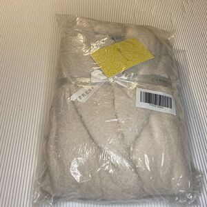 Cypress Womens Cream plush Bathrobe Wrap Robe with Belt Small QVC